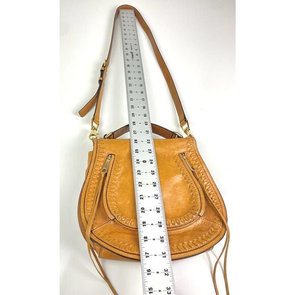 Rebecca Minkoff 10 x 11 x 4 Leather Crossbody Purse Saddle Bag Large Tan Boho - Picture 12 of 16